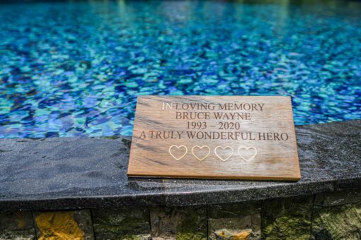 Memory Plaque near Pool