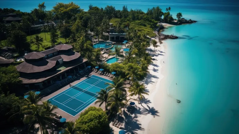 view-tennis-court-by-beach-resort